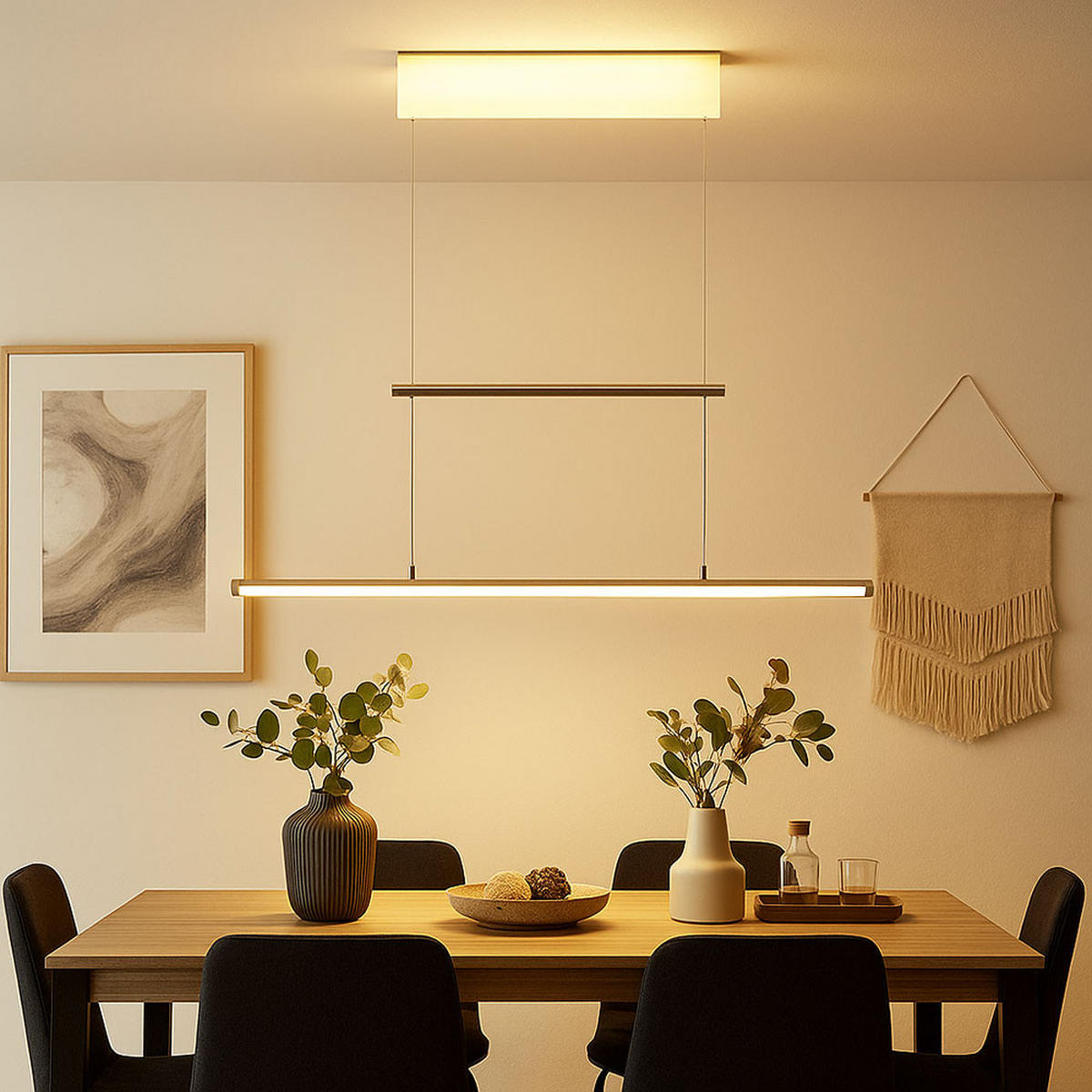 LED HÄNGELEUCHTE LINE Silber - Silberfarben, Metall (101/5/160cm) - Esto