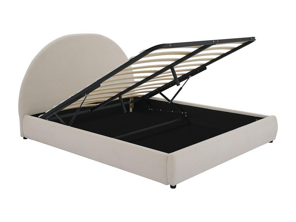 BETT mit Bettkasten - 2 Personen - Stoff - Cremefarben - Creme, Textil (140/190cm) - Vente-Unique