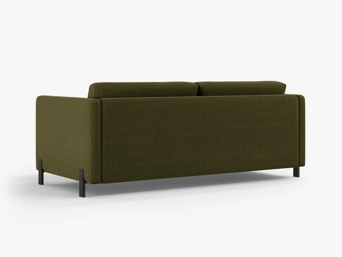 SOFA ausklappbar Gloria aus strukturiertem Stoff grün 3 Sitzplätze - Grün, Textil (102/80/202cm) - Micadoni