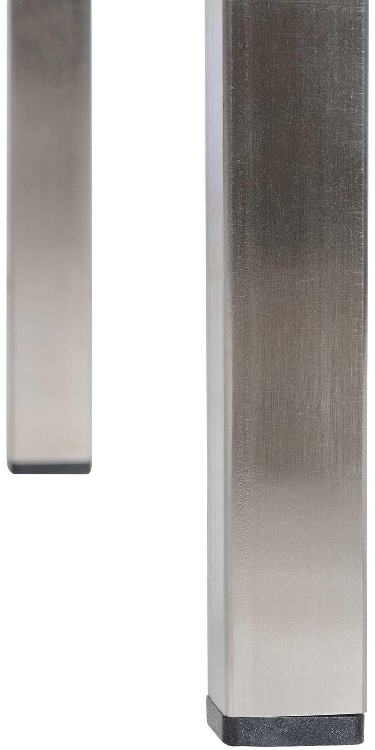 HOCKER eckig 40/40/46 cm Samt blau - Blau/Edelstahlfarben, Textil/Metall (40/46/40cm) - CLP