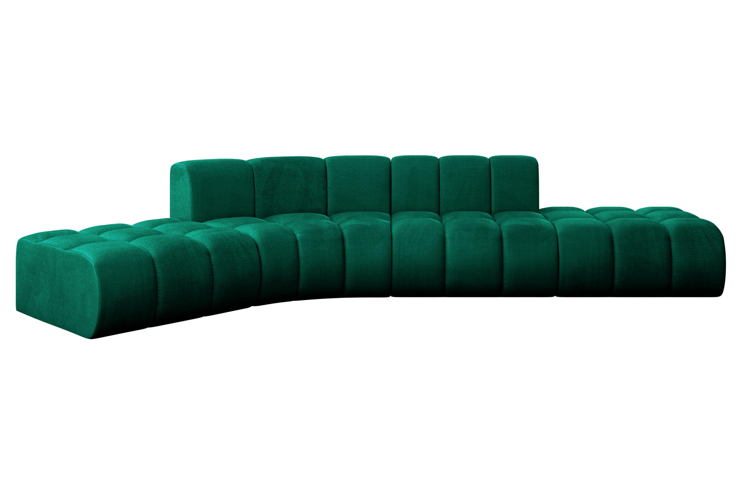 ECKSOFA modulares Sofa Solven-L1 - 380x174x70 cm Grün - Dunkelgrün, Holzwerkstoff/Textil (380/174cm) - ALTDECOR