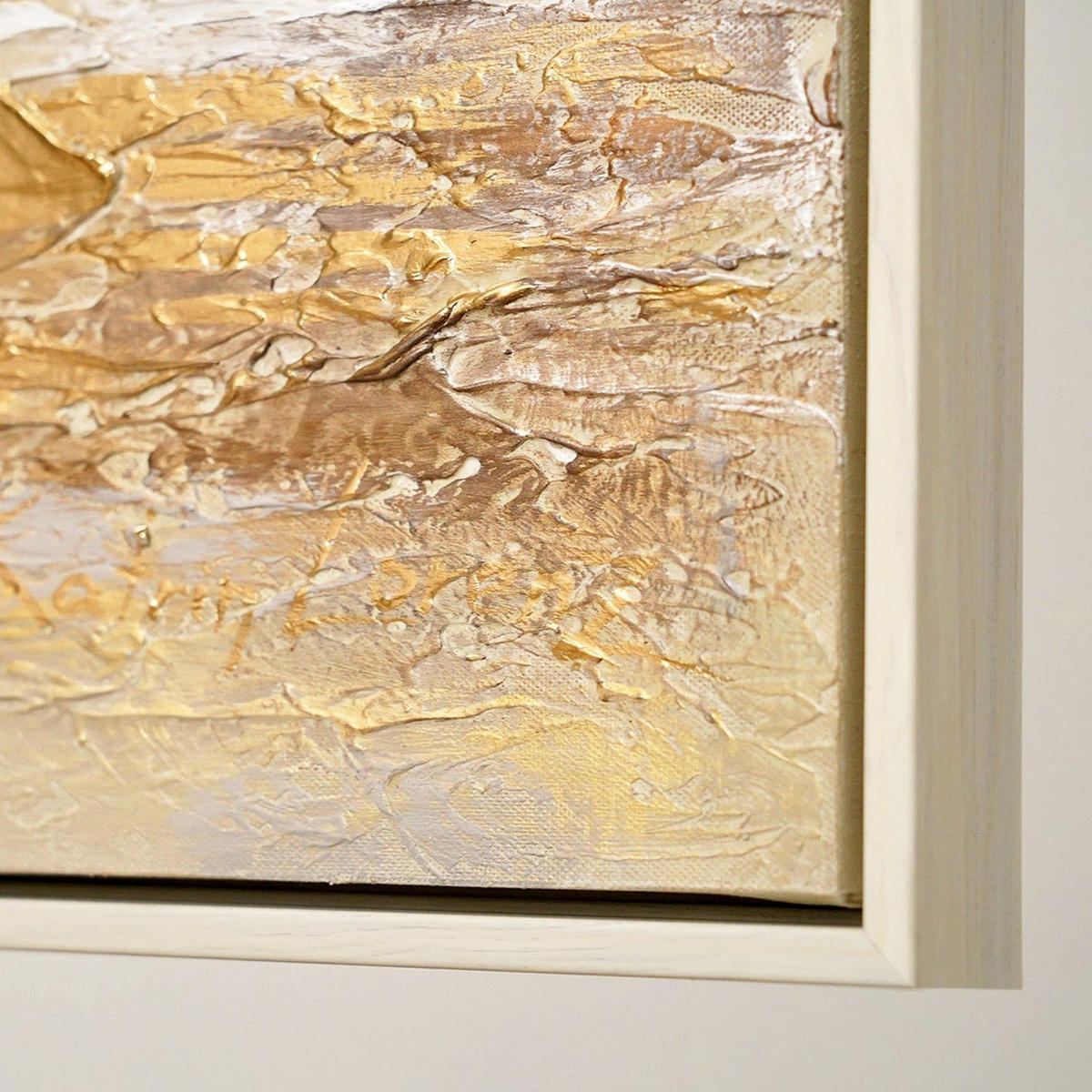 GEMÄLDE Sonnenblendung Schattenfugenrahmen Beige 100x50 cm - Beige, Holz (100/50cm) - YS-art gallery