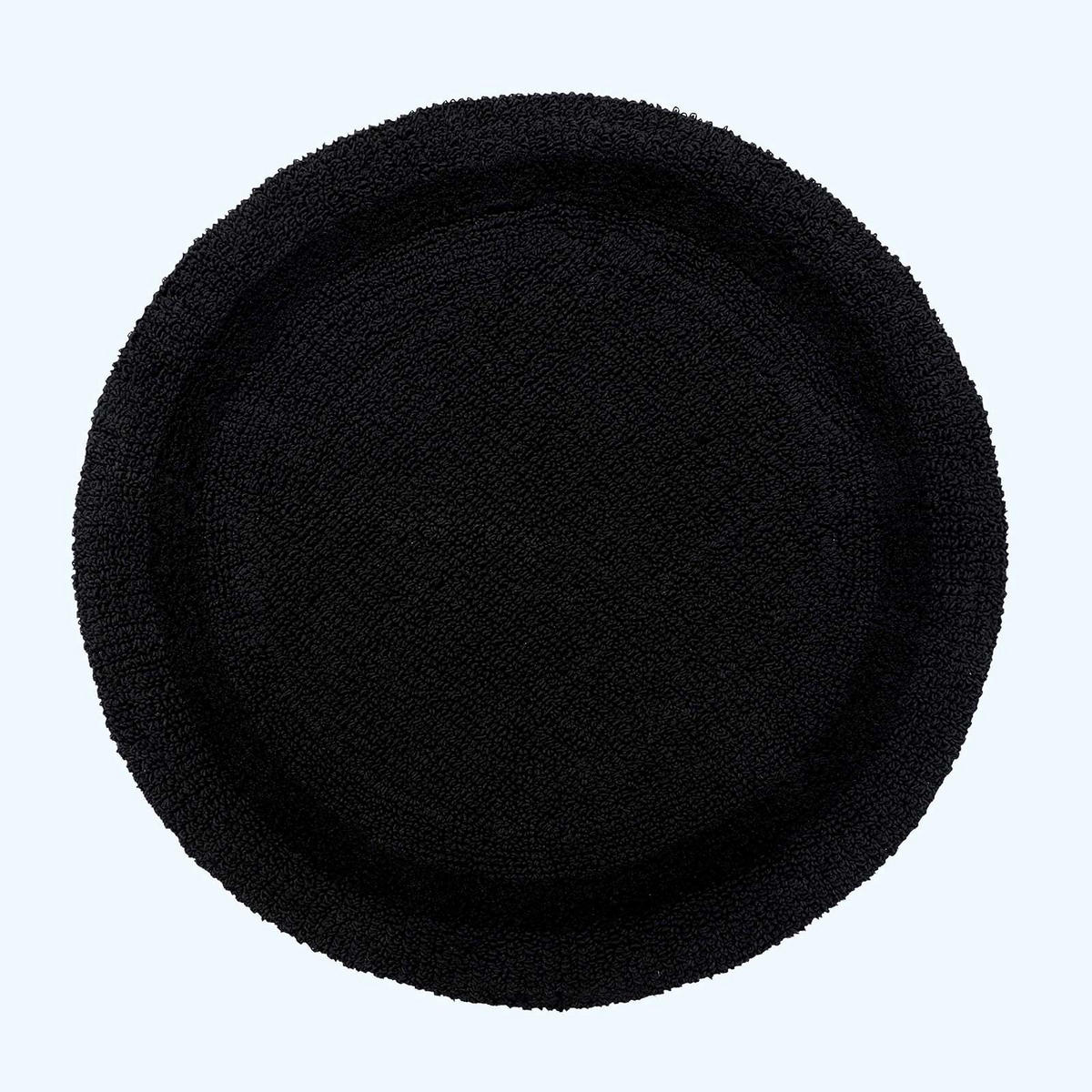 BADEMATTE 80 cm rund, 100% Baumwolle, wendbar - Schwarz, Textil (80/80cm) - Homescapes