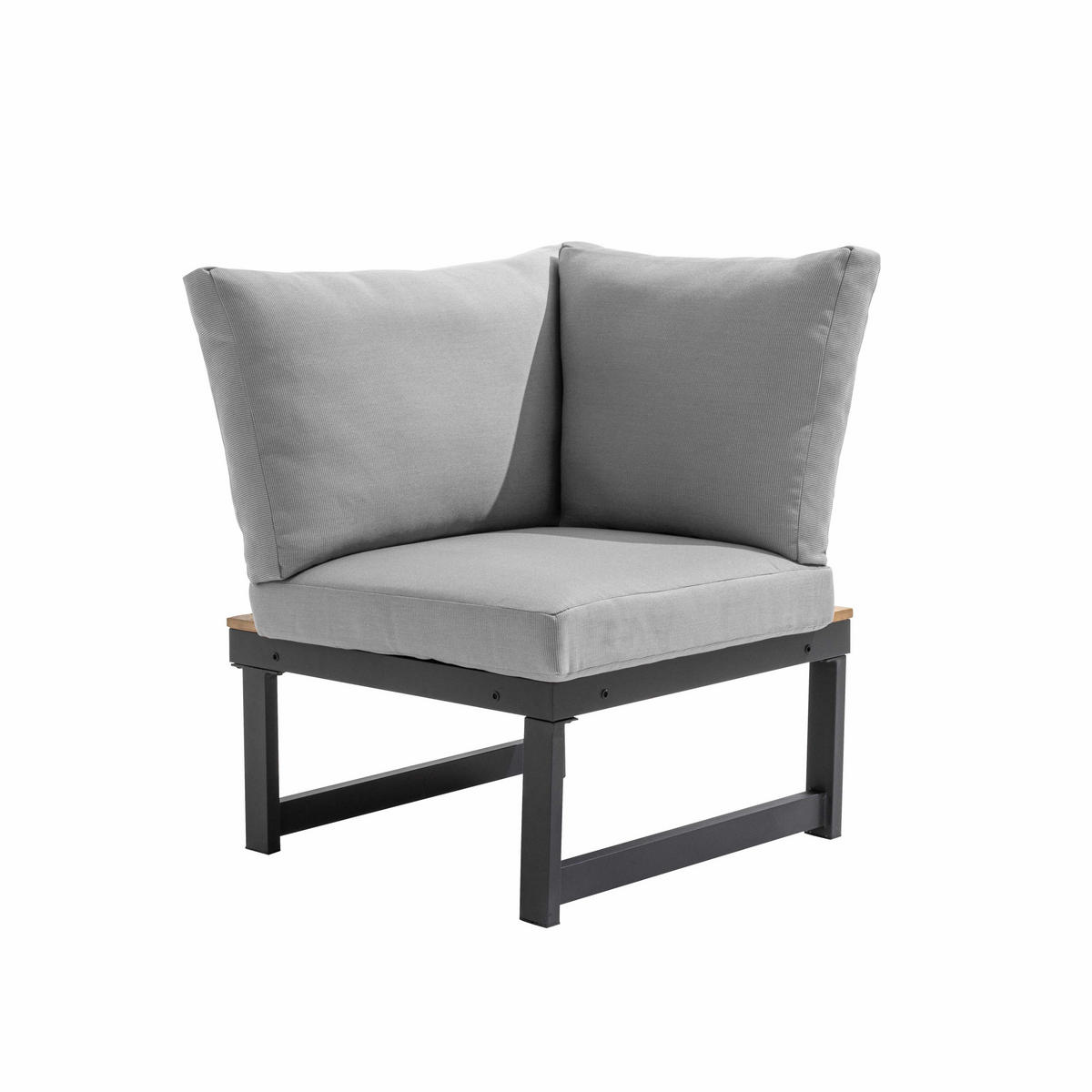 GARTEN-LOUNGEGARNITUR 6-Sitzer, Grau - Grau, Holz - Oviala