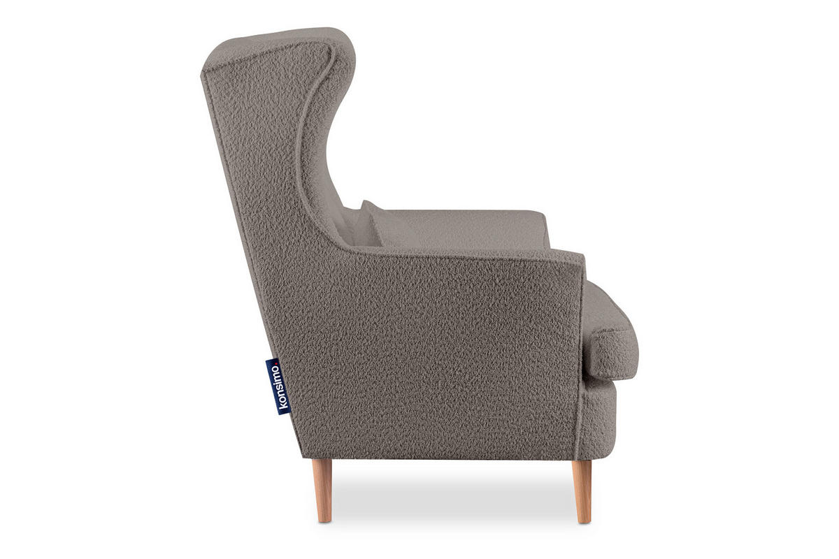 DOPPELSESSEL STRALIS Klassische Stil, Beige - Graubraun, Textil (136/106/96cm) - KONSIMO®