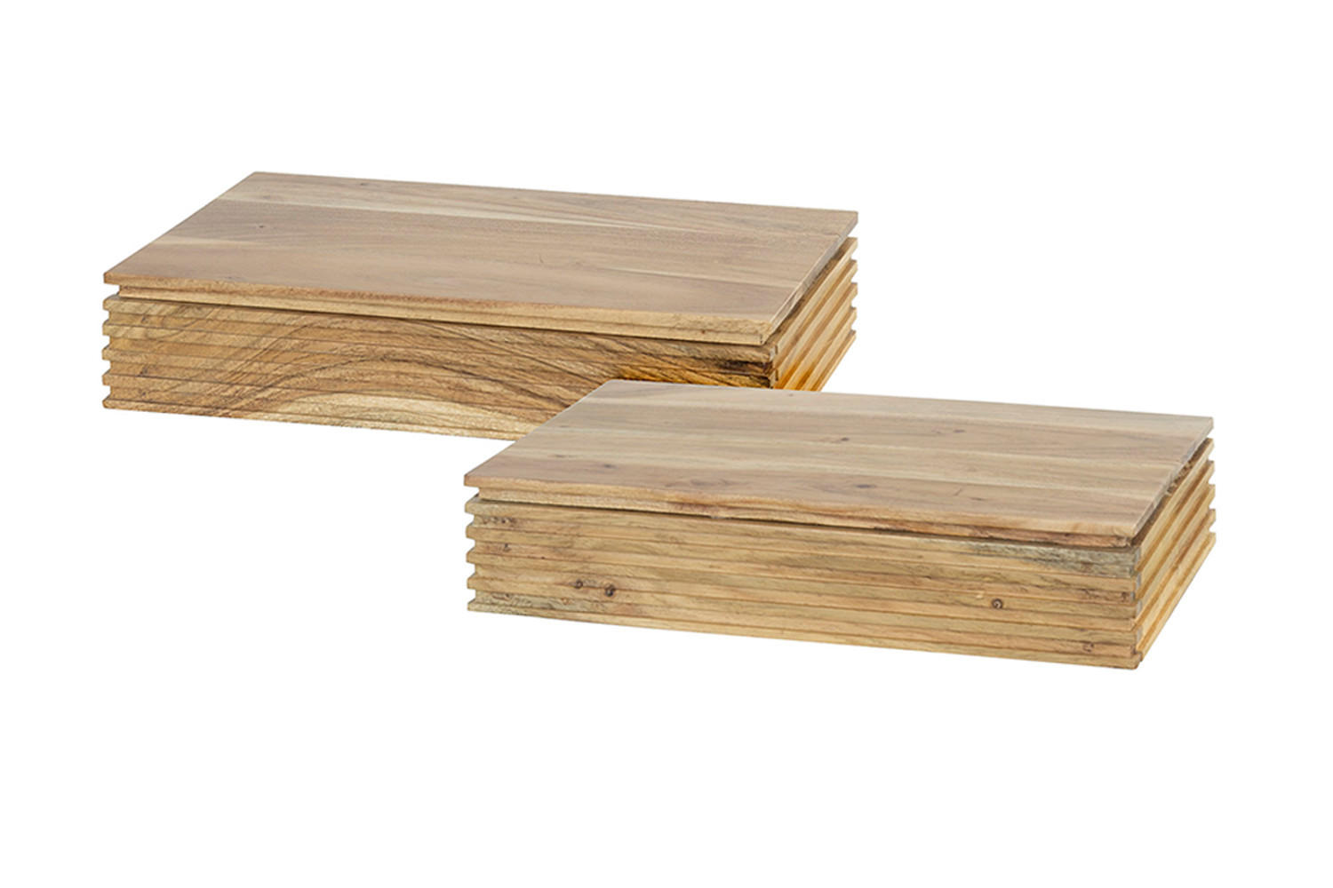 NACHTTISCH FIRU 2ER SET Holz Akazie - Braun, Holz (40/8/25cm) - KAWOLA