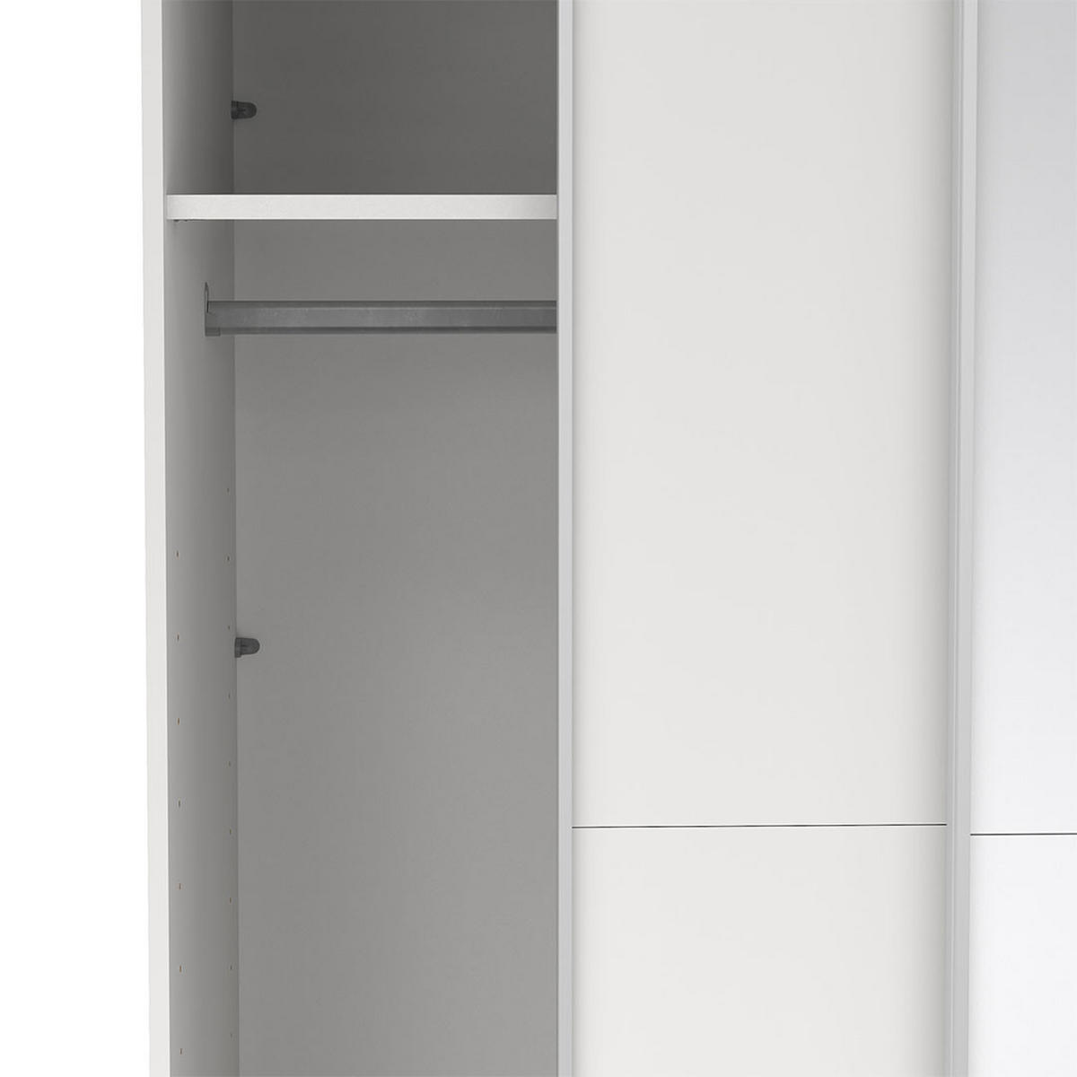 SCHIEBETÜRENSCHRANK, Como, Weiß, Holzwerkstoff, 119 x 67 x 221 cm - Weiß, Holzwerkstoff (119/221/67cm) - ebuy24