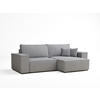 ECKSOFA MIT SCHLAFFUNKTION Zaya Hellgrau Webstoff - Hellgrau/Schwarz, Holz/Holzwerkstoff (255/148cm) - Maison de Reve