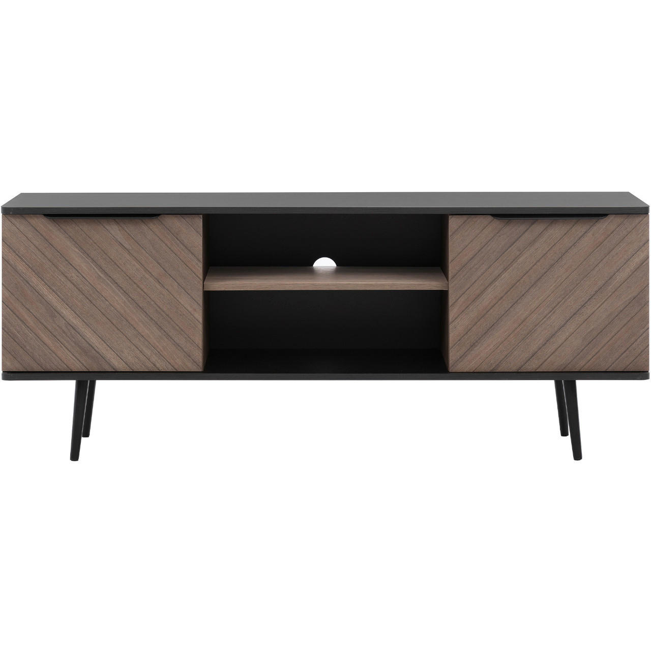 TV-LOWBOARD PINELLO 04 - Schwarz/Braun, Holzwerkstoff (150/60/41cm)