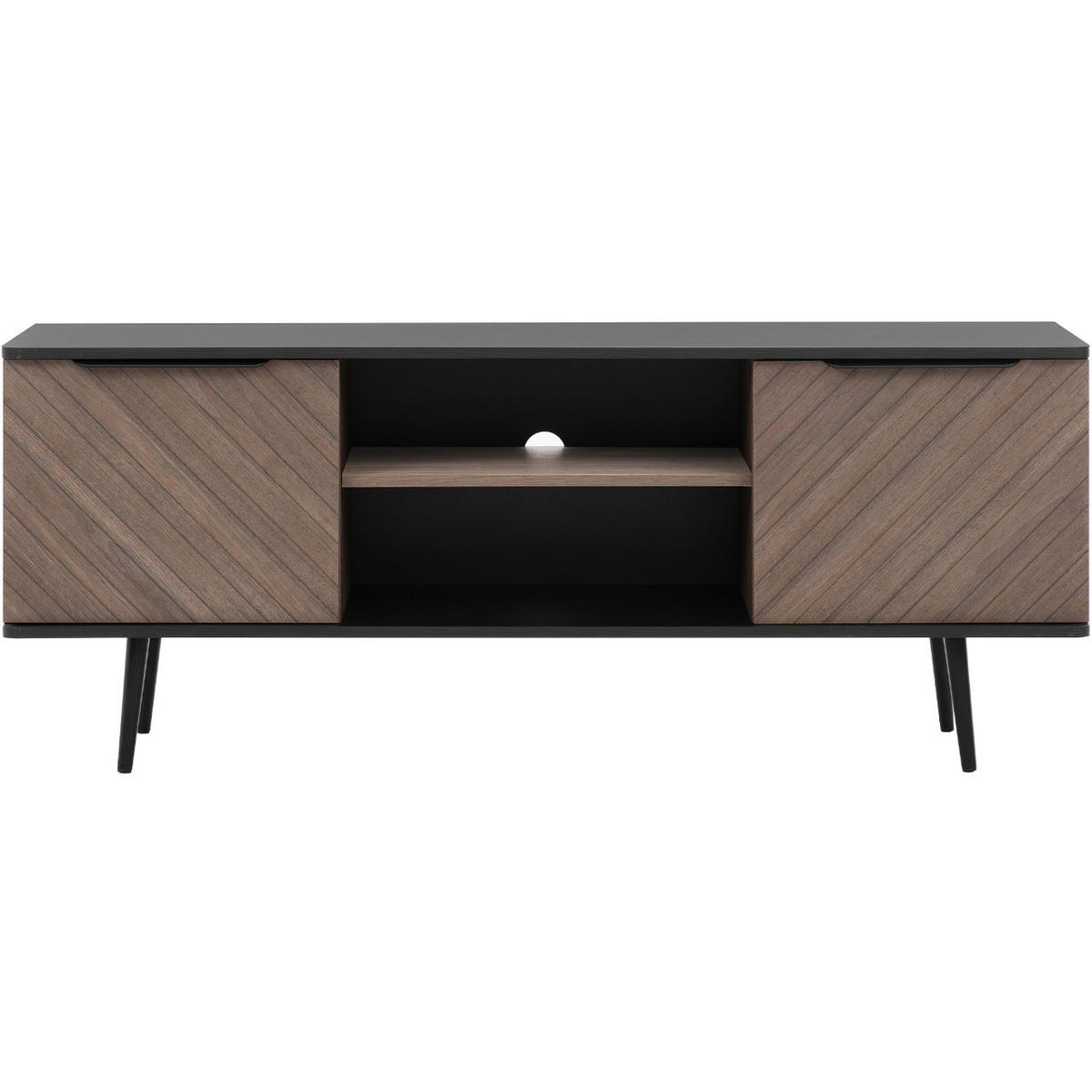 TV-LOWBOARD PINELLO 04 - Schwarz/Braun, Holzwerkstoff (150/60/41cm)
