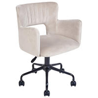 BÜROSTUHL Samtstoff Beige Sanilac - Beige, Textil/Metall (62/79/62cm) - Beliani