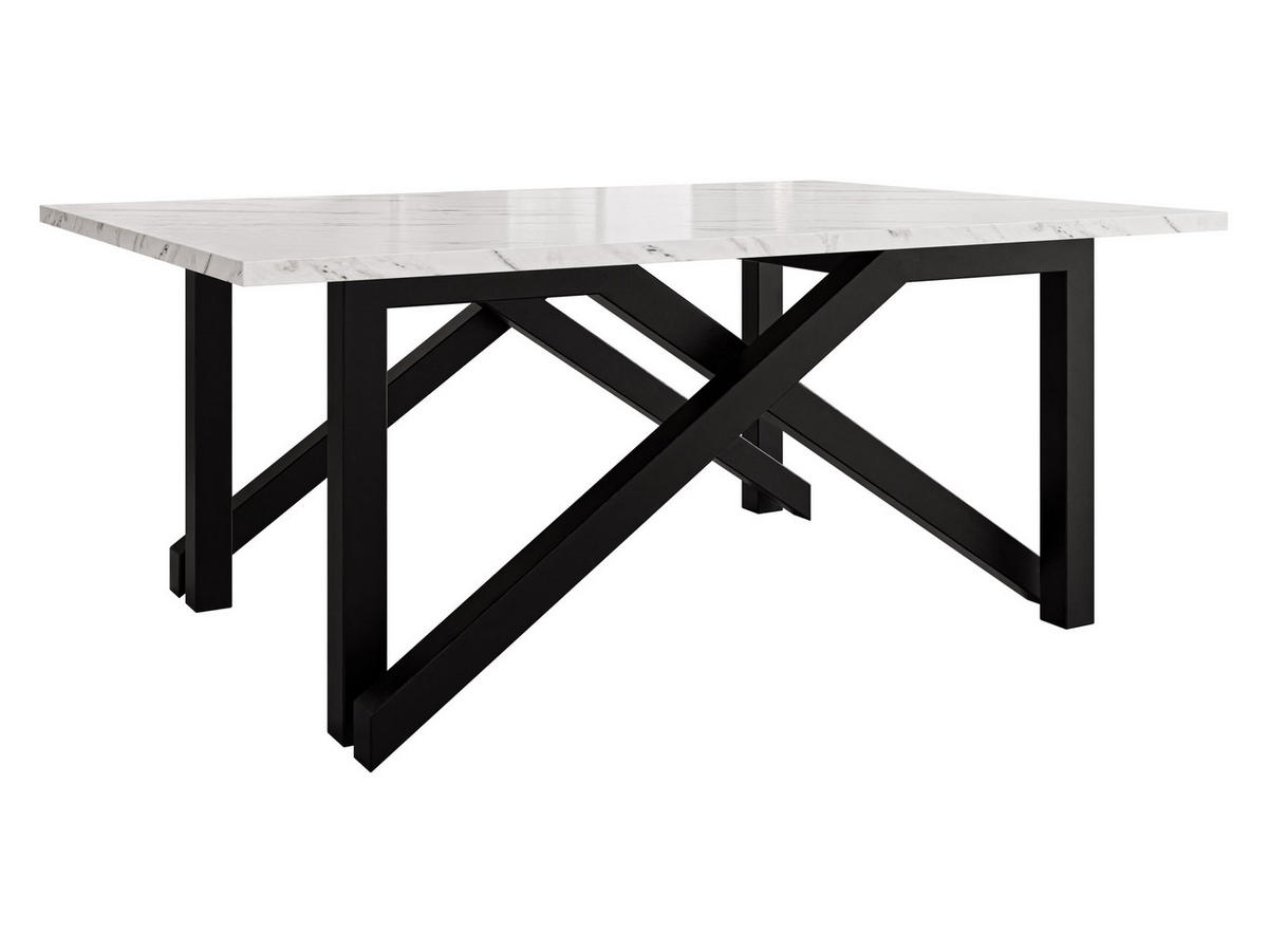 2-IN-1 COUCHTISCH UND ESSTISCH Xena Bis - Schwarz/Weiß, Holzwerkstoff/Metall (70/100/45cm) - MIRJAN24
