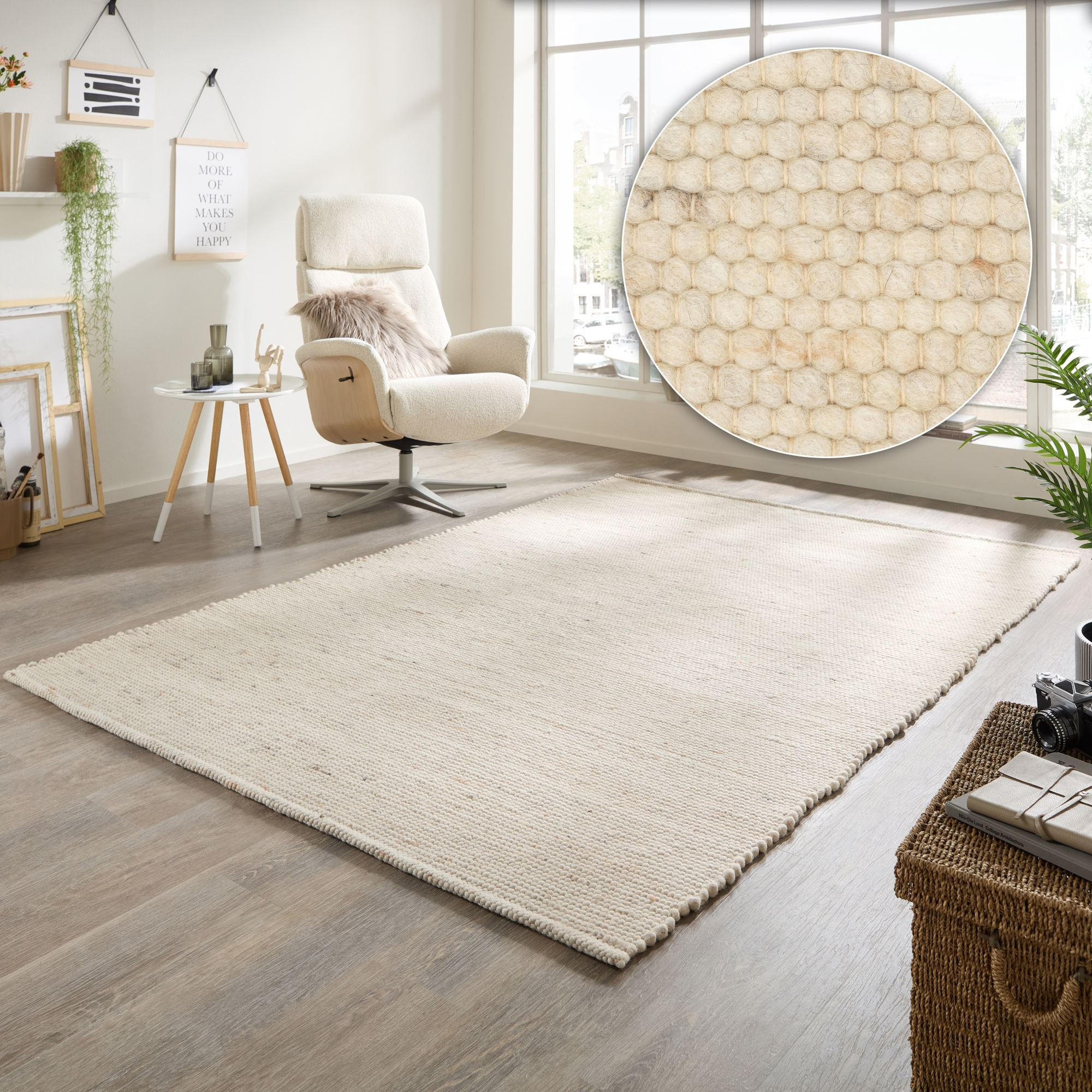 HANDWEBTEPPICH Atlas 90x160 cm - Naturfarben, Textil (90/160cm) - Rug and Roll