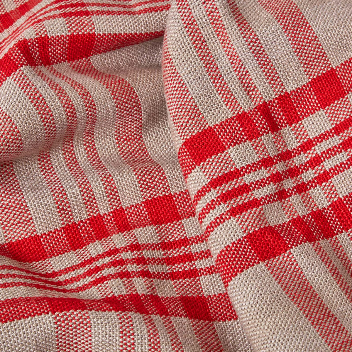 ÜBERWURF 225/255 cm, Schottenkaro, 100% Baumwolle - Dunkelrot, Textil (225/255cm) - Homescapes