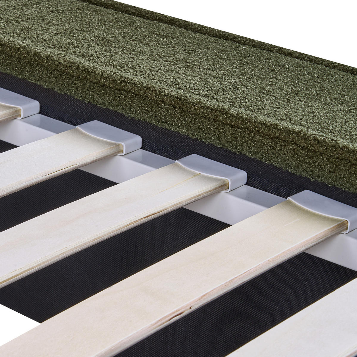 POLSTERBETT mit Lattenrost 160x200 cm Grün Linards - Grün, Textil (160/200cm) - Beliani