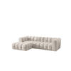 ECKSOFA L-form BALOO L, Chenille-Stoff Moly, Ecru, Links - Ecru, Holz (280/193cm) - Kaiser Möbel