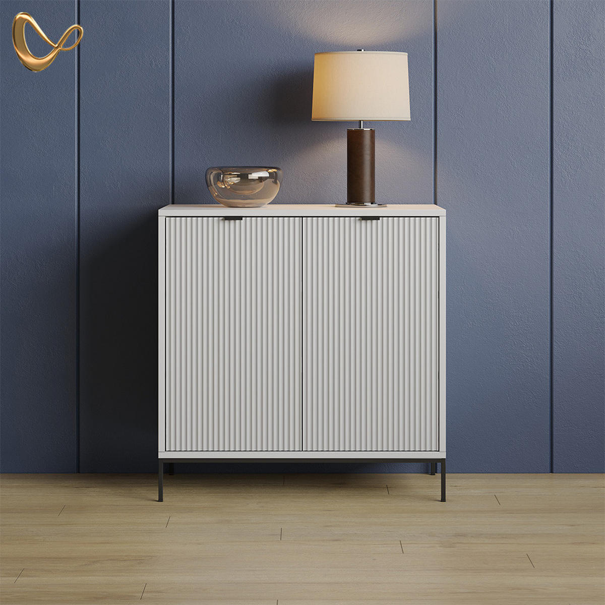 KOMMODE Aterno Weiß mit 2 Türen - Weiß, Holzwerkstoff (42/81.2/80cm) - Livinity®