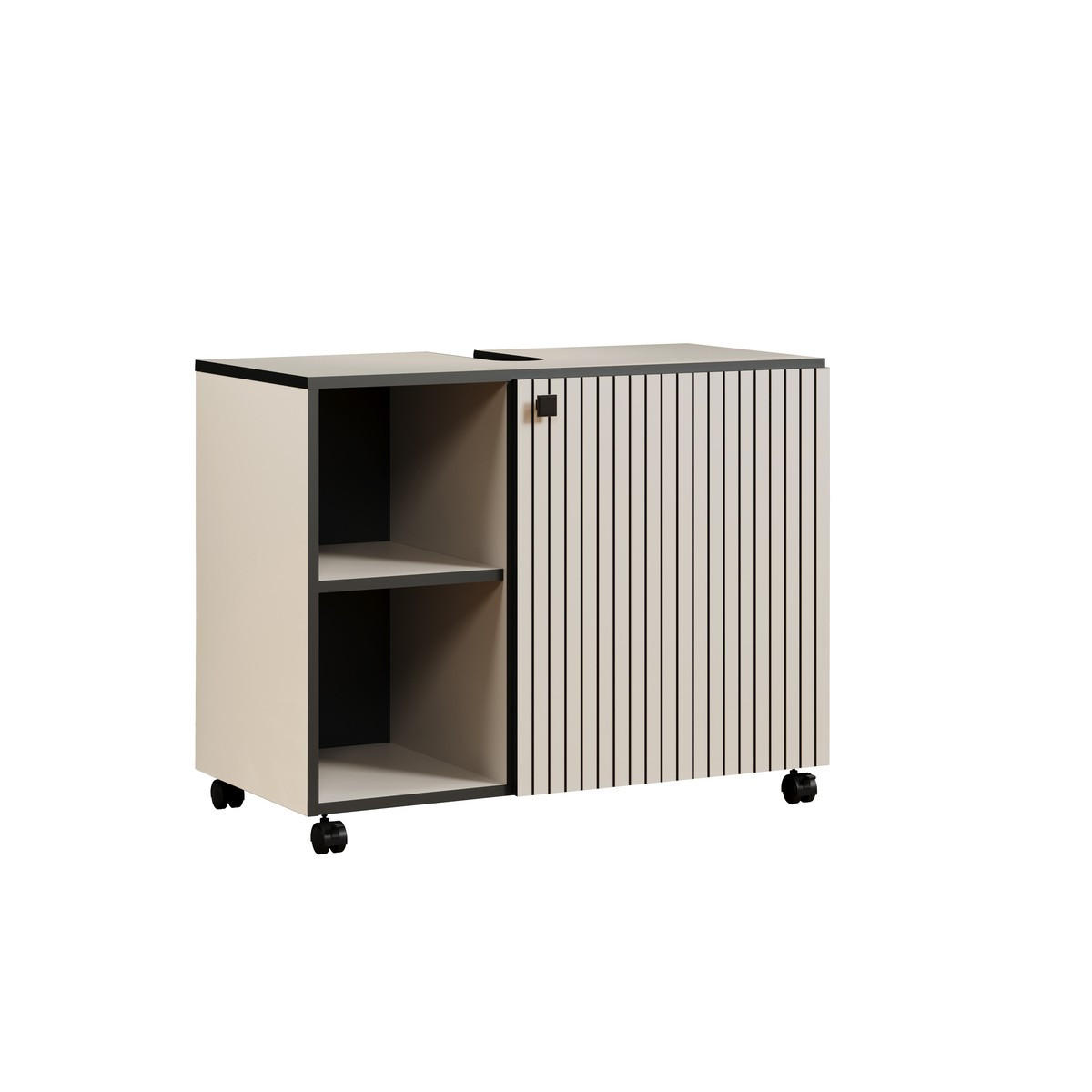 WASCHBECKENUNTERSCHRANK PureBliss Hellgrau - Hellgrau, Holzwerkstoff (80/64/42cm) - Trendteam