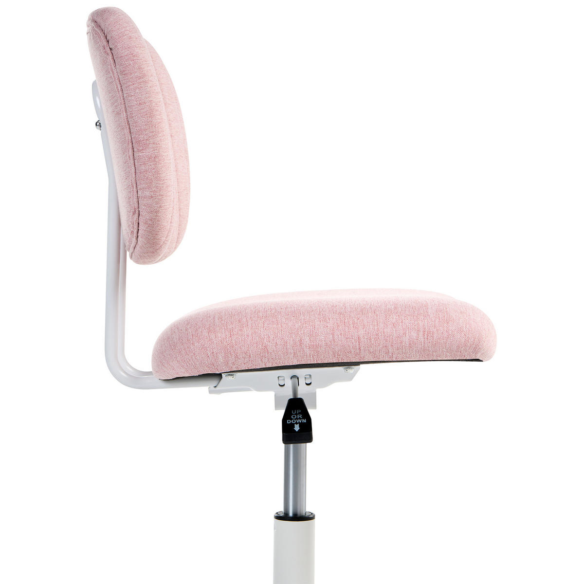 SCHREIBTISCHSTUHL Stoff Rosa Bubbly - Pink/Weiß, Textil/Metall (52/78/52cm) - Beliani