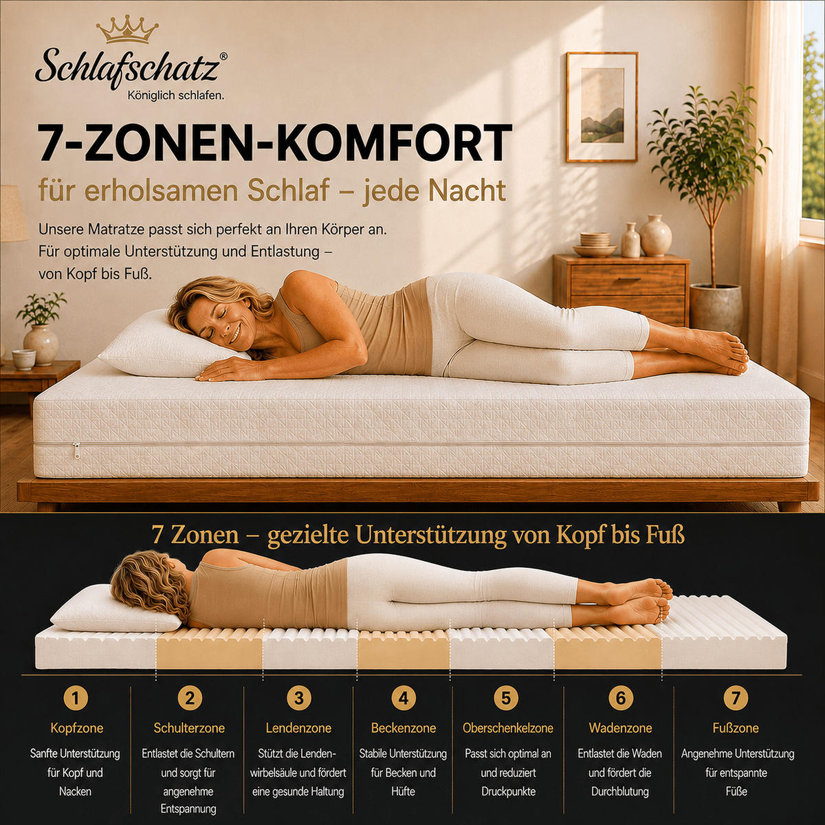 KOMFORTSCHAUMMATRATZE Wellness Stella 140x200 cm weich Höhe ca. 14,75 cm - Weiß, Textil (140/200cm) - Schlafschatz