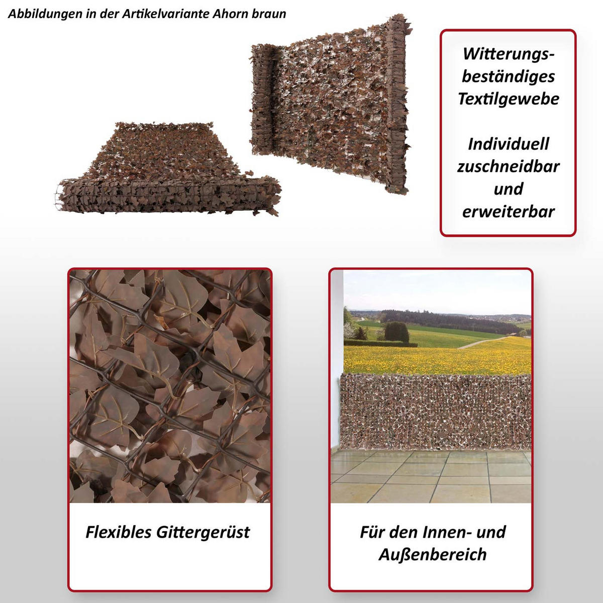 BALKONSICHTSCHUTZ BLATT Braun - Braun, Kunststoff (500/150cm) - MCW