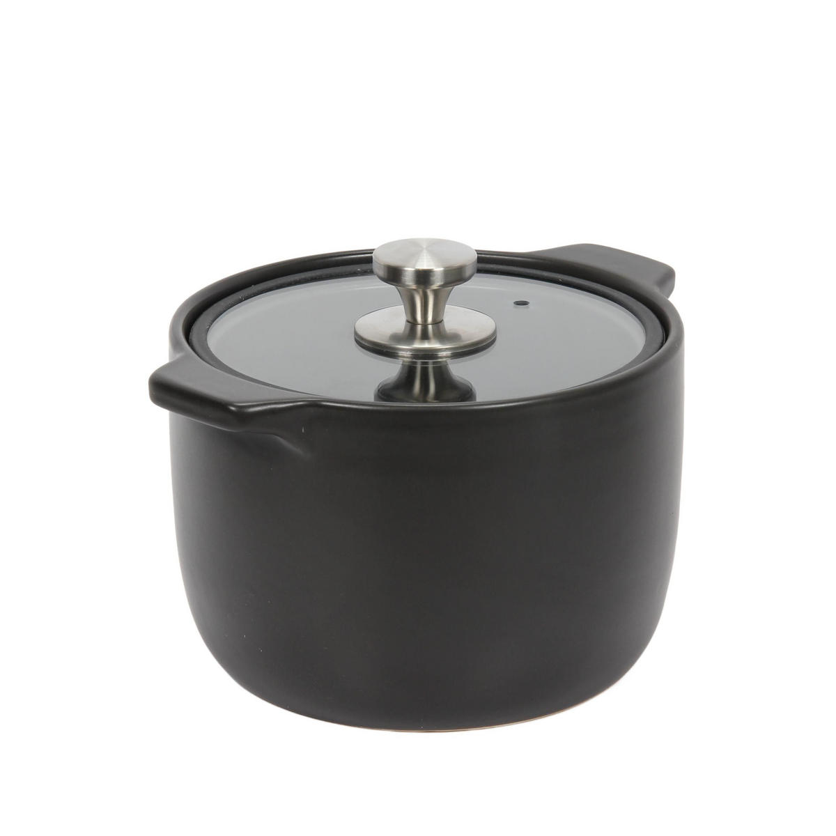 BACKTOPF mit Deckel Ø 20 cm - Schwarz, Keramik (26.5/18/21.5cm)