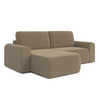 ECKSOFA L Form Otterton Braun 250/180/95 cm Links mit Schlaffunktion - Schwarz/Braun, Kunststoff/Textil (180/250cm) - AX Living