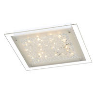 LED DECKENLEUCHTE Merle Chrom Weiß - Weiß, Glas (25/25/5cm) - Wofi