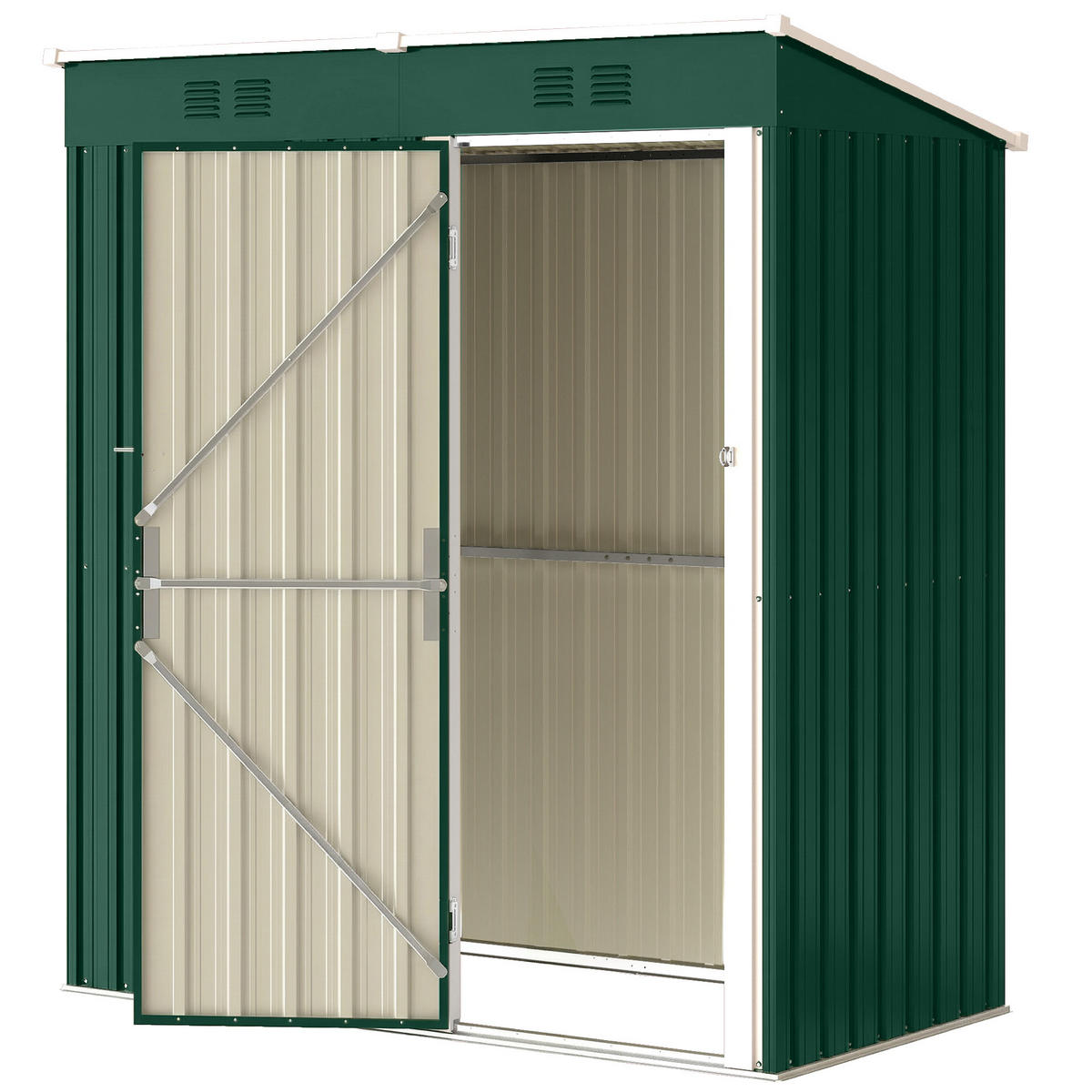 GARTENHAUS 1,37 m² ,163 x 90 x 179 cm mit Schnapptür und Belüftung, grün - Grün, Holz (90/179/163cm) - Vallsero