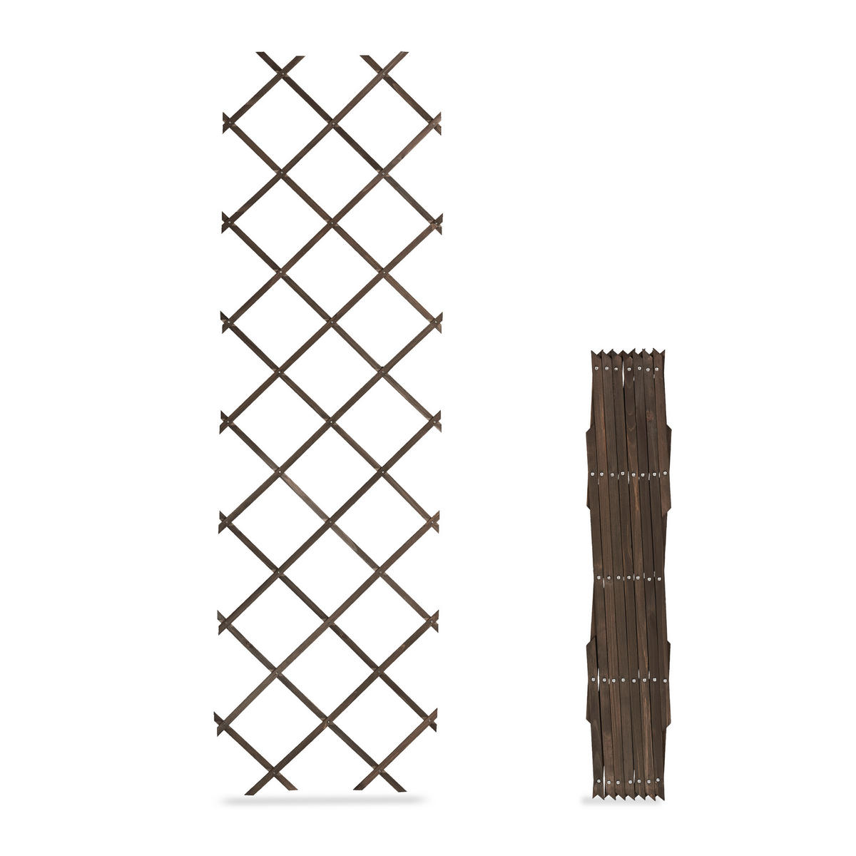 3XRANKGITTER - Braun, Holz (60/180/1cm) - Relaxdays