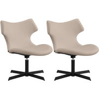 DREHSTUHL 2 Lederlook Creme - Creme/Schwarz, Textil (65/79/69cm) - CLP