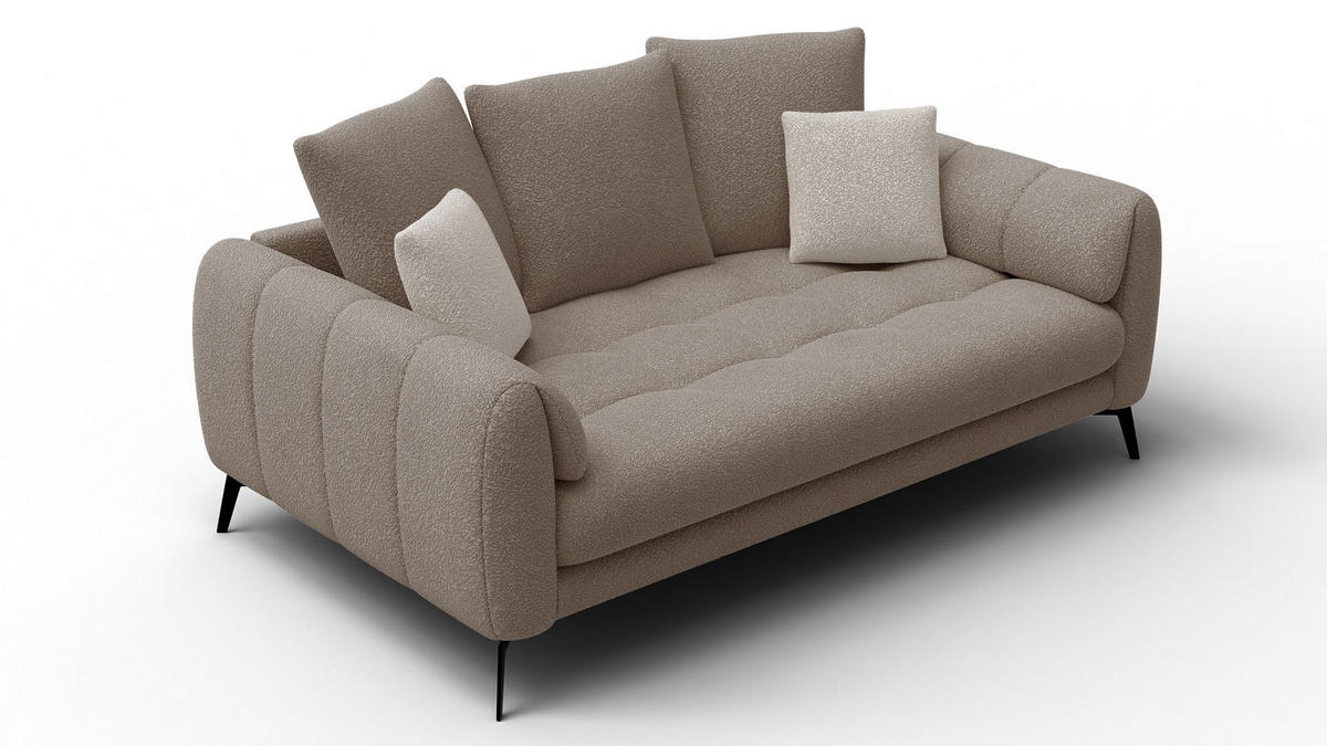 SOFA CALME 2,5-Sitzer, creme - Creme, Holz/Textil (199/92/108cm) - Courtois Laville
