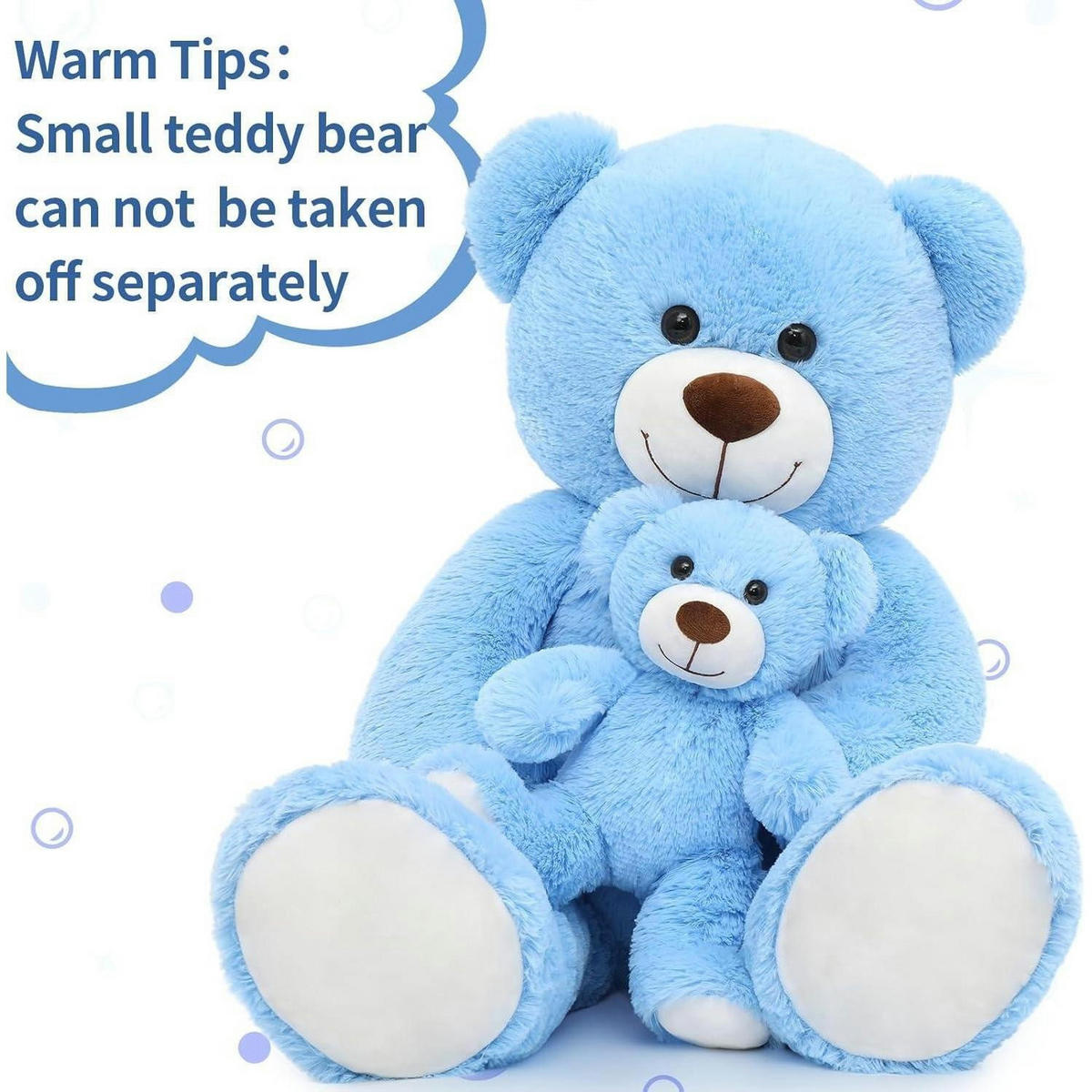 STOFFTIER-SET Teddybär 2-teilig 100 cm Blau - Blau, Textil (45/100cm)
