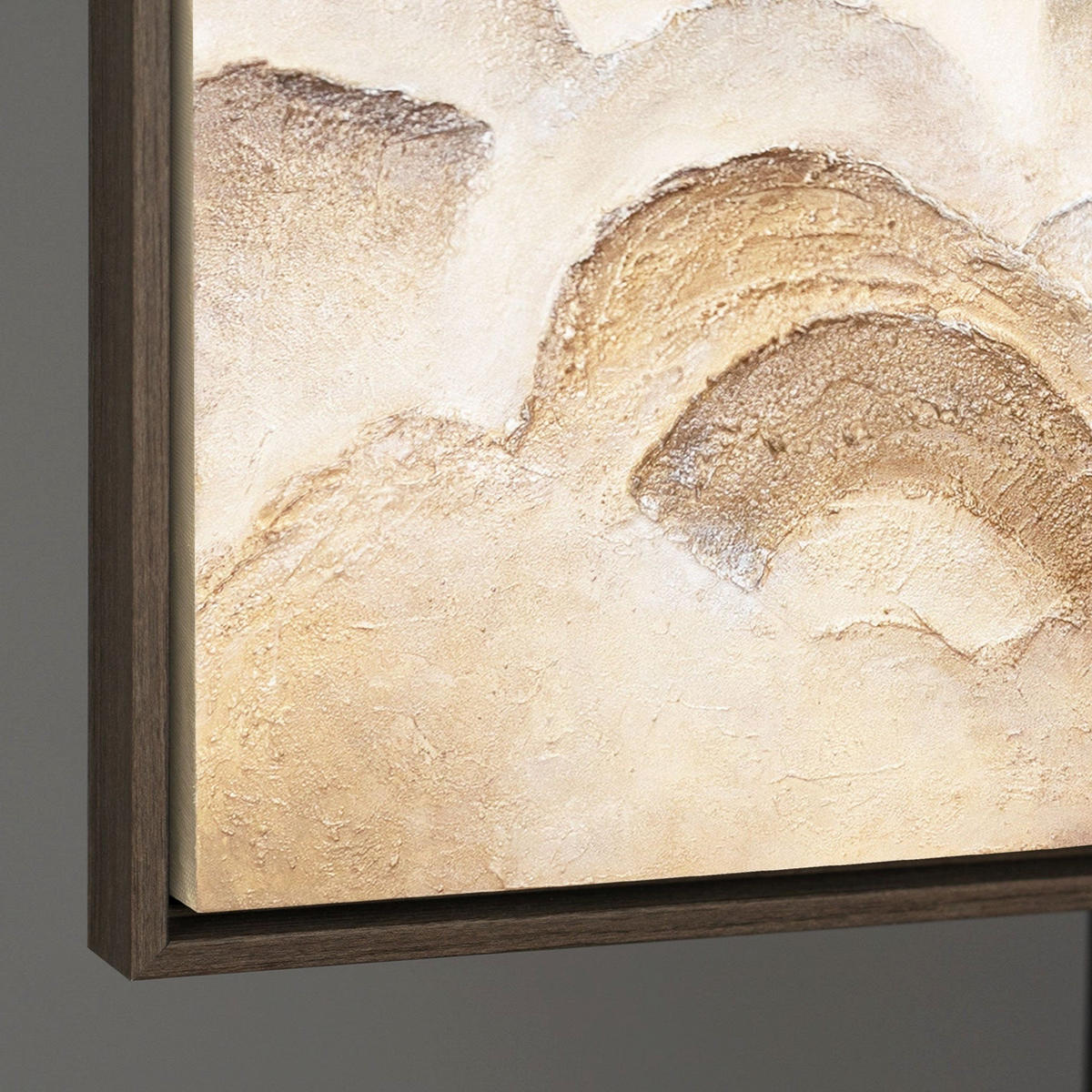 GEMÄLDE Horizontschichten Schattenfugenrahmen Grau 140x100 cm - Grau, Holz (140/100cm) - YS-art gallery
