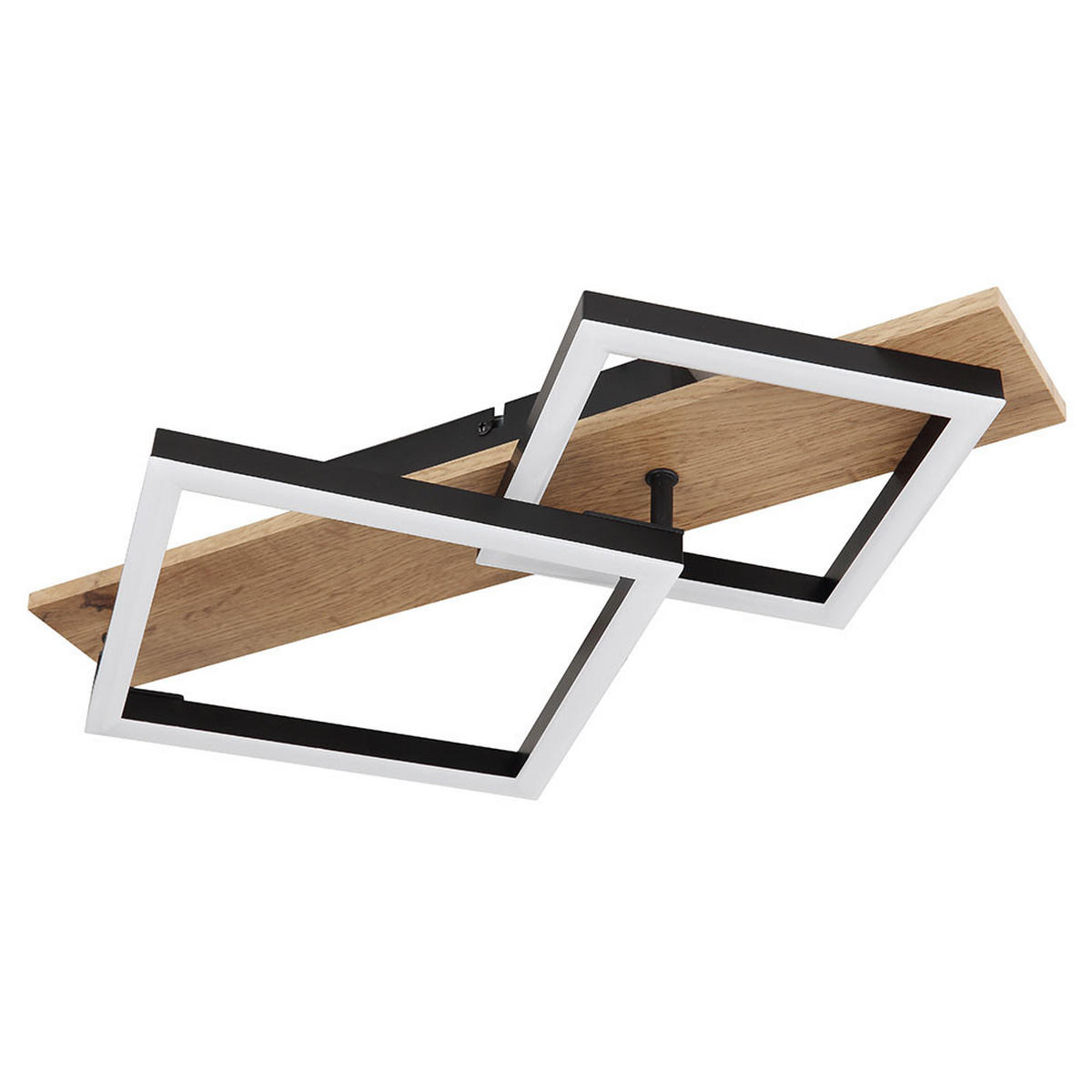 LED DECKENLEUCHTE Metall Schwarz Holzoptik - Schwarz, Metall (47/31/8.5cm) - Globo Lighting