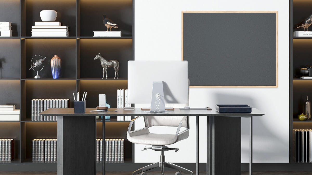 GRAU Pinnwand mit Holz Rahmen 120x90cm Korktafel Korkwand - Grau, Holz (120/90/1.5cm) - ALLboards