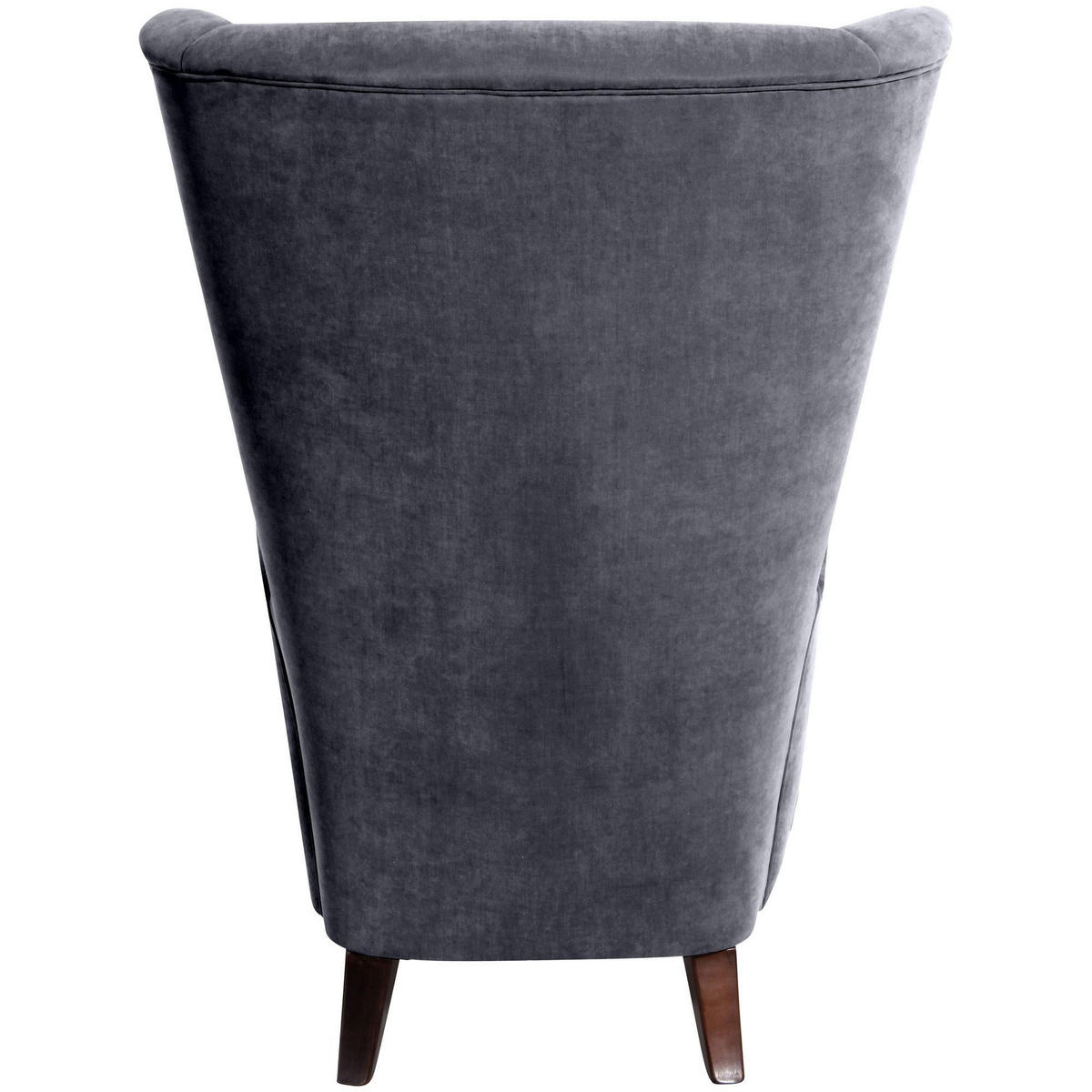 HOCHLEHNSESSEL Kailey Bezug Velourstoff Buche nussbaum dunkel / anthrazit - Anthrazit, Kunststoff (96/122/89cm) - 58aufmkessel