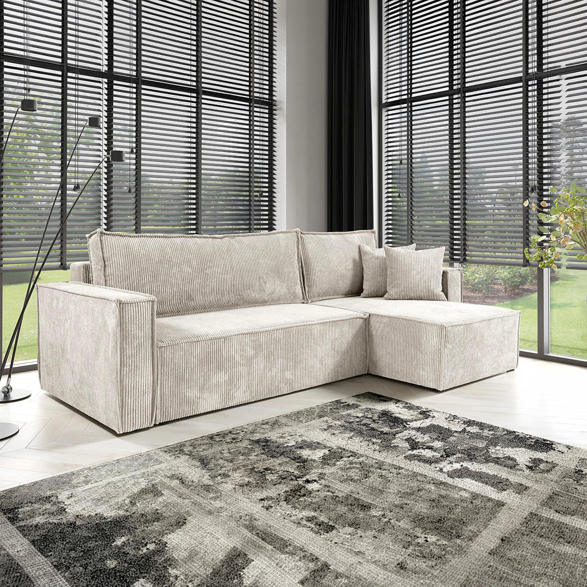 ECKSOFA Ezekiel 3 Sitzplätze Weiß - Weiß, Holz (236/145cm) - Petits-meubles
