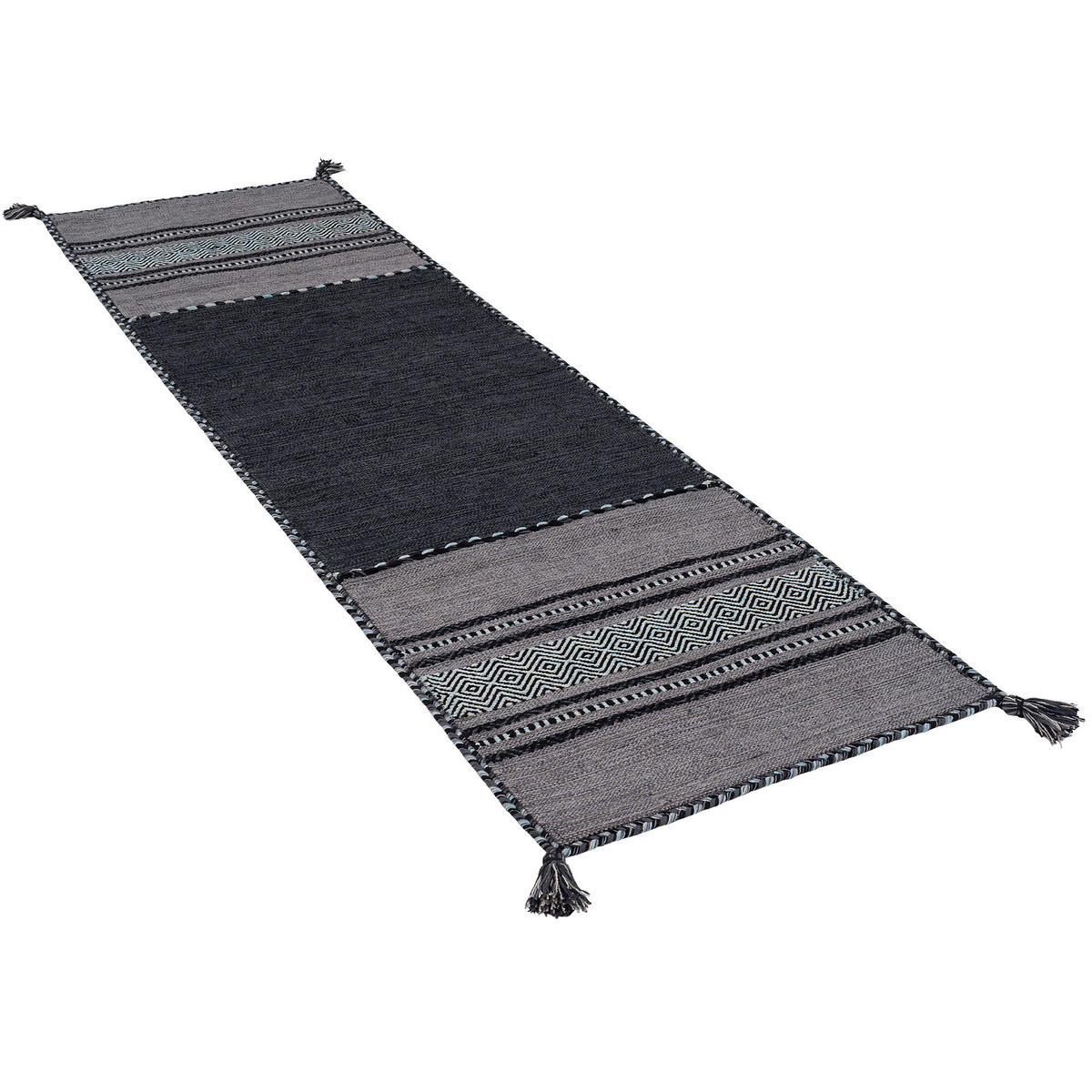 LÄUFER NATUR TEPPICH KELIM NAVARRO - Grau, Textil (70/250cm) - Pergamon