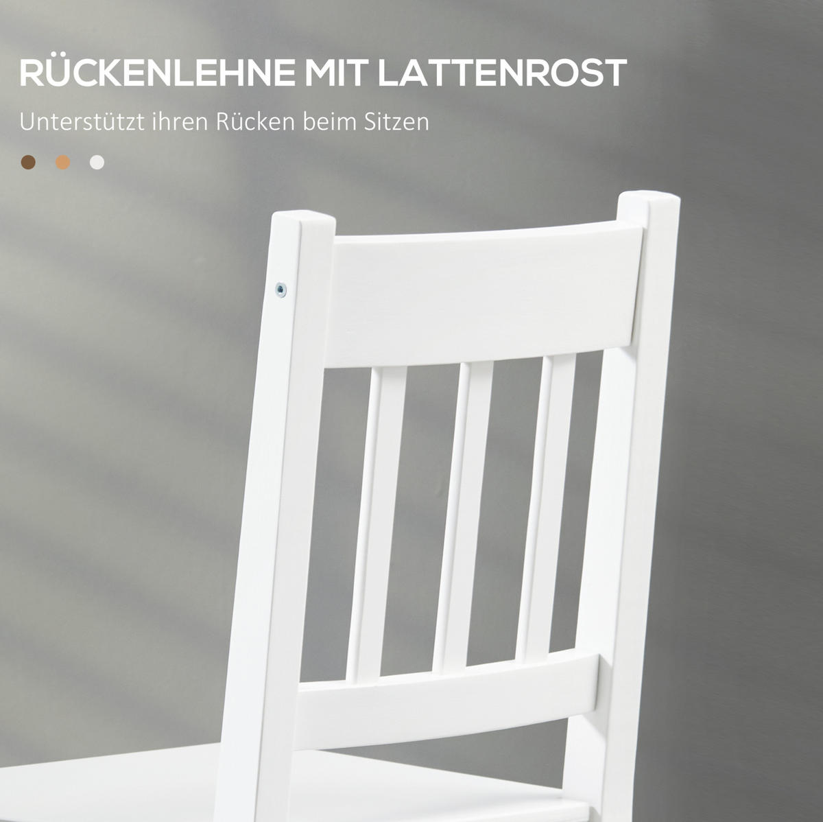 ESSZIMMERSTUHL 4er-Set mit Rückenlehne Holz Weiß - Weiß, Holz (41/85.5/46.5cm) - Meubliv