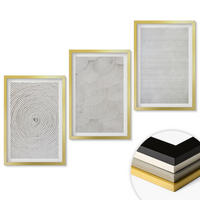 WANDBILDER 3er Set - 40x60 cm Goldrahmen - Geometrische Kartonmuster - Goldfarben, Kunststoff (40/60cm) - ArtPrintCave
