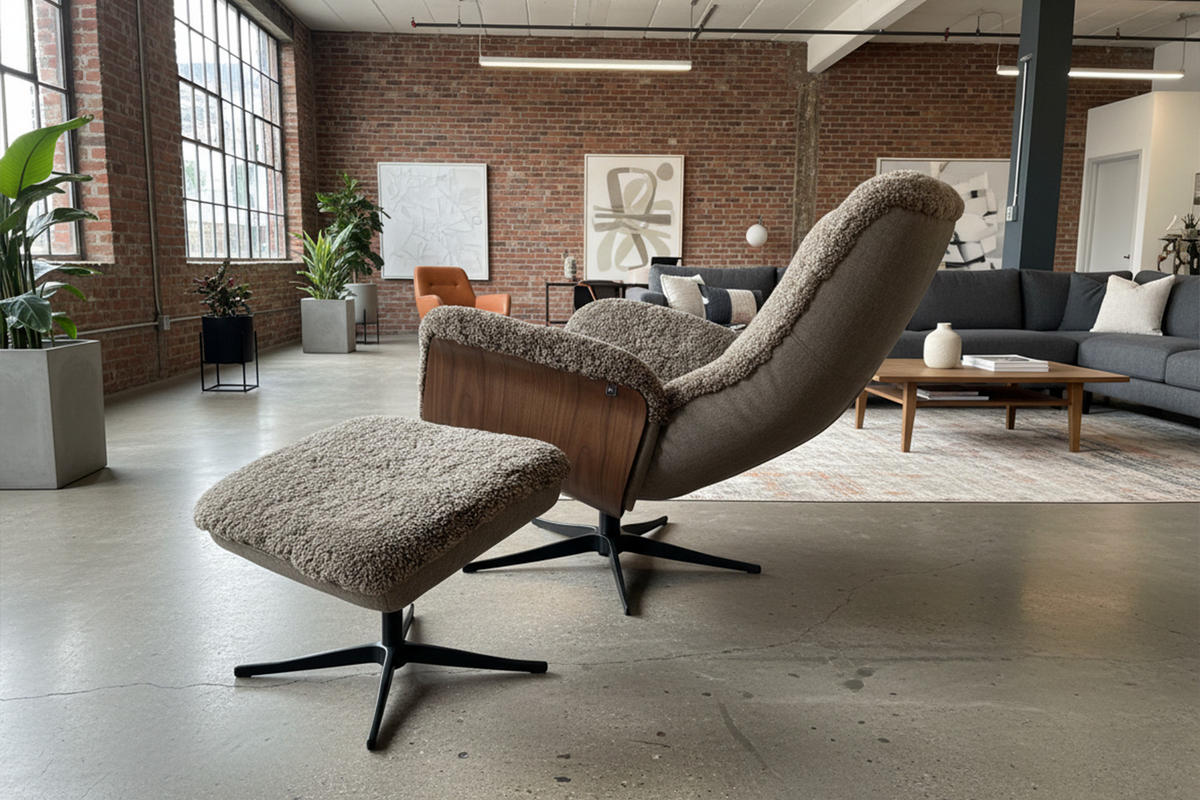 RELAXSESSEL SILVA Beige Schaffell Relaxfunktion - Beige/Schwarz, Naturmaterialen/Fell (77/106/86cm) - KAWOLA