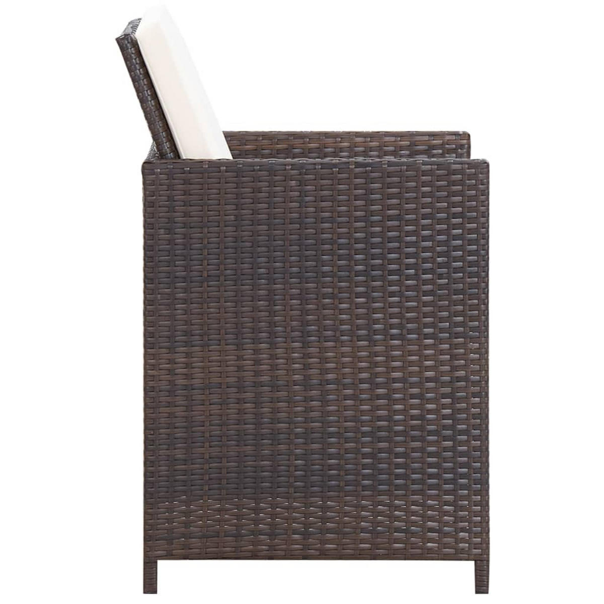 GARTEN-ESSGRUPPE 9-teilig Mit Auflagen Poly Rattan Braun - Creme/Braun, Kunststoff/Textil - vidaXL