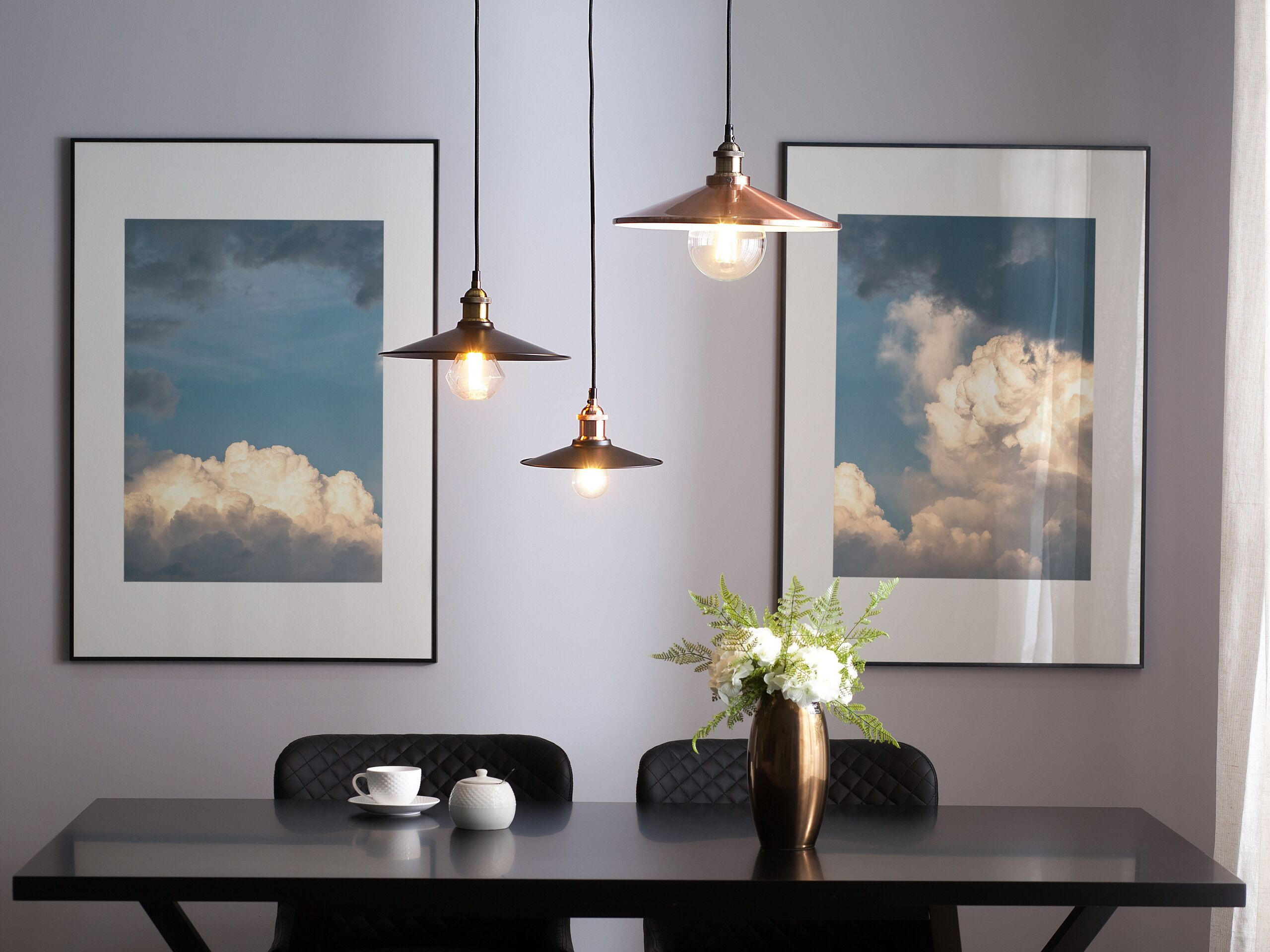 HÄNGELEUCHTE Swift 30/30/117 cm - Schwarz, Metall (30/30/117cm) - Beliani