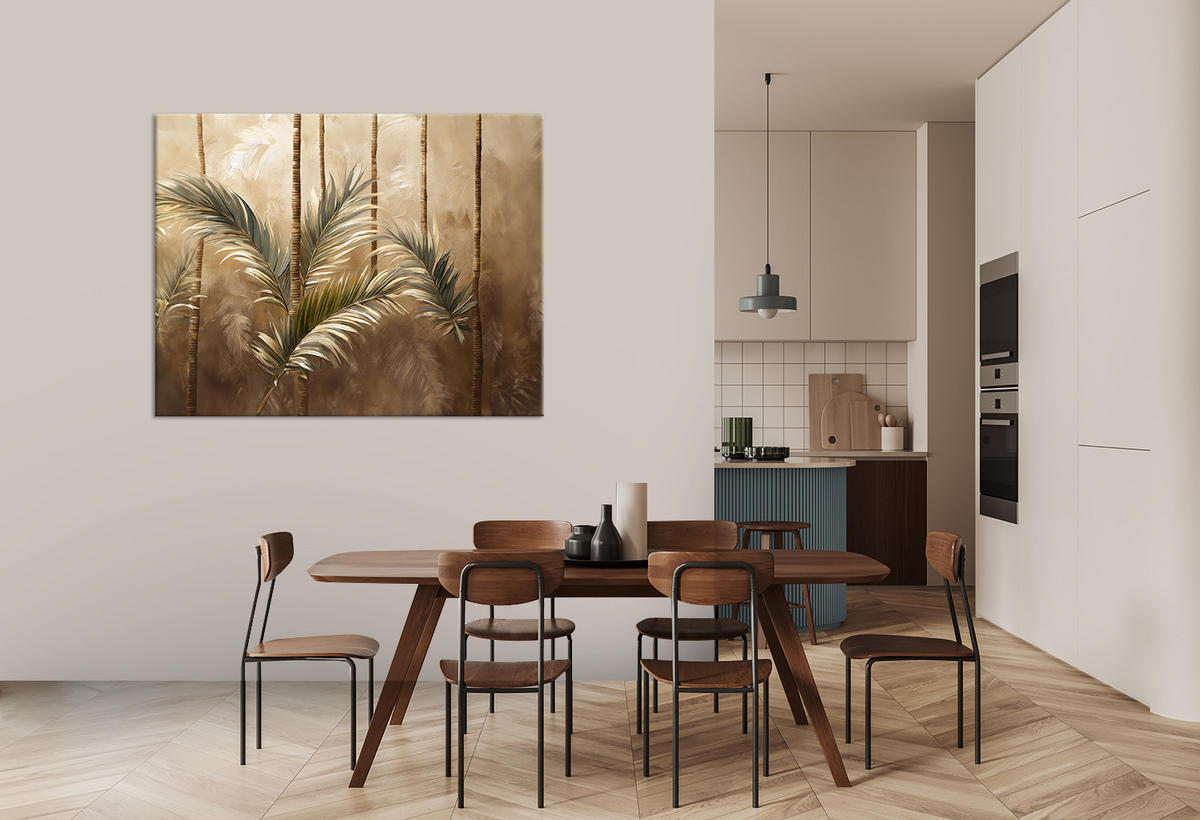 WANDBILD palmen boho nautr - Beige, Textil (60/40cm) - Feeby