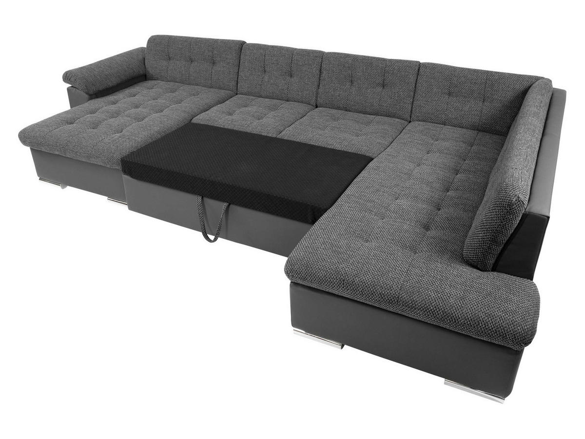 WOHNLANDSCHAFT Niko Bis, Seite: Links - Chromfarben, Holz/Textil (348/76/205cm) - MIRJAN24