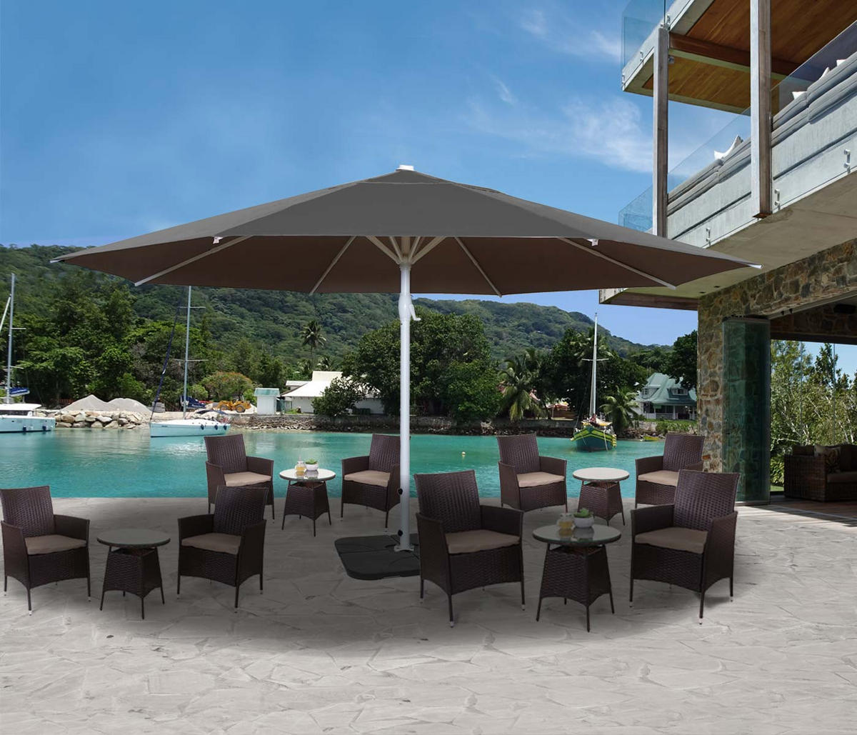 SONNENSCHIRM Anthrazit - Anthrazit, Textil (500/500cm) - MCW