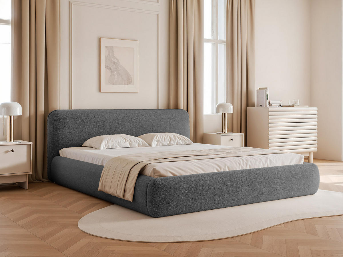 POLSTERBETT Herat 200x200 cm, Graphit - Graphitfarben, Textil (200/200cm) - Fedve