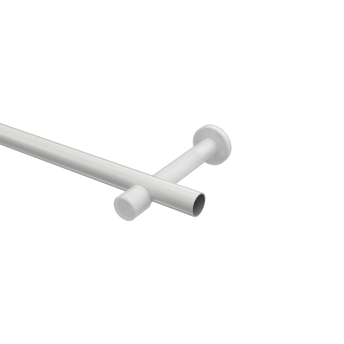 GARDINENSTANGEN-SET Prestige Zoena 420 cm (geteilt in 3 x 140 cm), 1-läufig (ohne Ringe), 20 mm Ø Weiß - Weiß, Metall (420cm) - INTERDECO