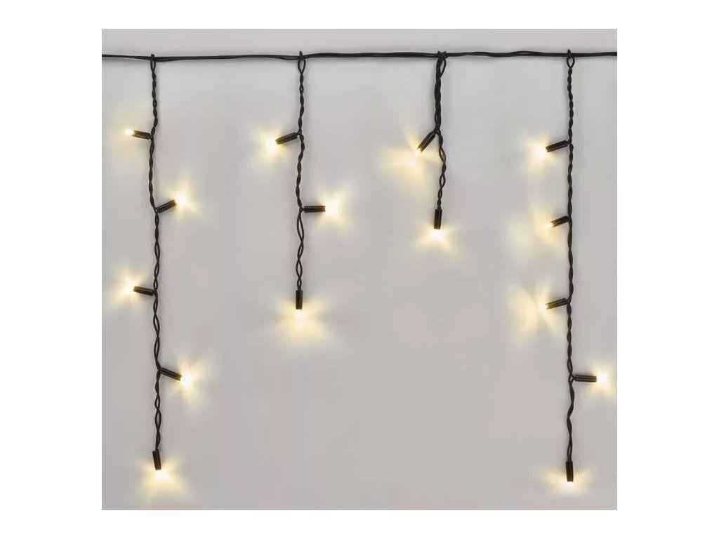 LED-LICHTERKETTE mit Lichtvorhang WARMWEISS blinkend 3 × 0,4 m - PROFI - koppelbar - Gelb/Weiß, Kunststoff/Metall (300cm) - LAALU